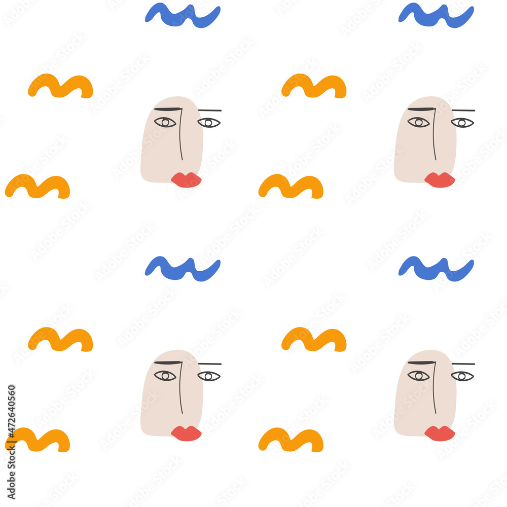 Trendy seamless pattern with abstract cut out Matisse inspired shapes ...