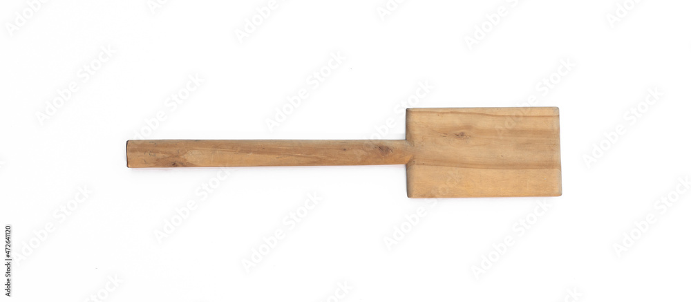 wooden shovel isolated on white background