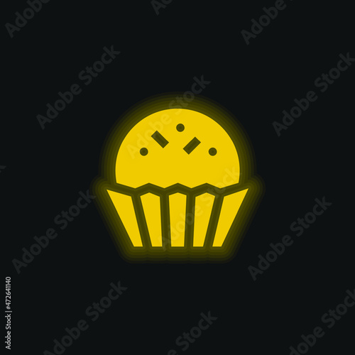 Bonbon yellow glowing neon icon