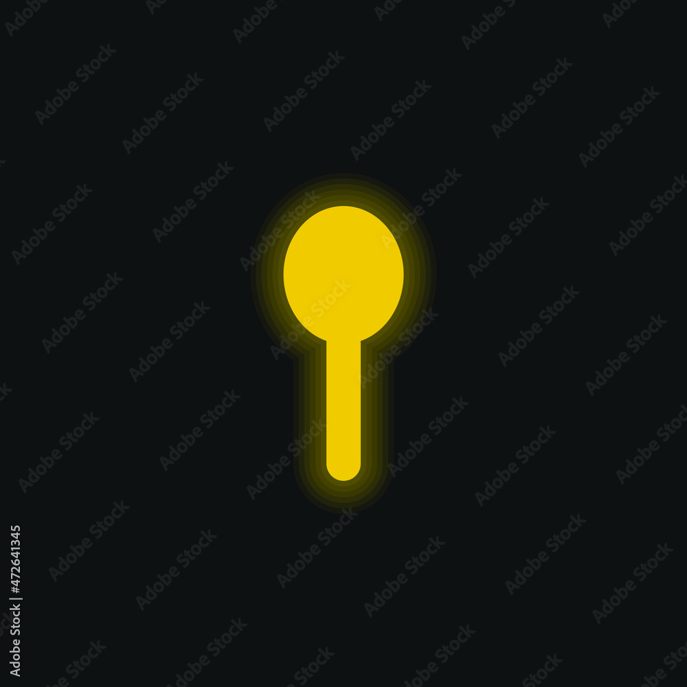 Black Silhouette Shape Of An Object Like A Spoon yellow glowing neon icon Black Silhouette Shape Of An Object Like A Spoon yellow glowing neon icon