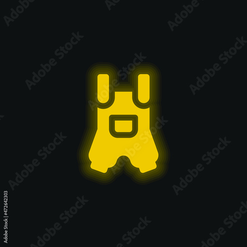 Baby Clothing yellow glowing neon icon