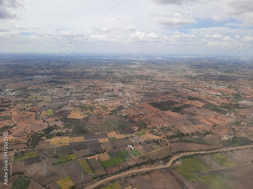 aerial view of the city, high angle view of hyderabad city, sky view of city.