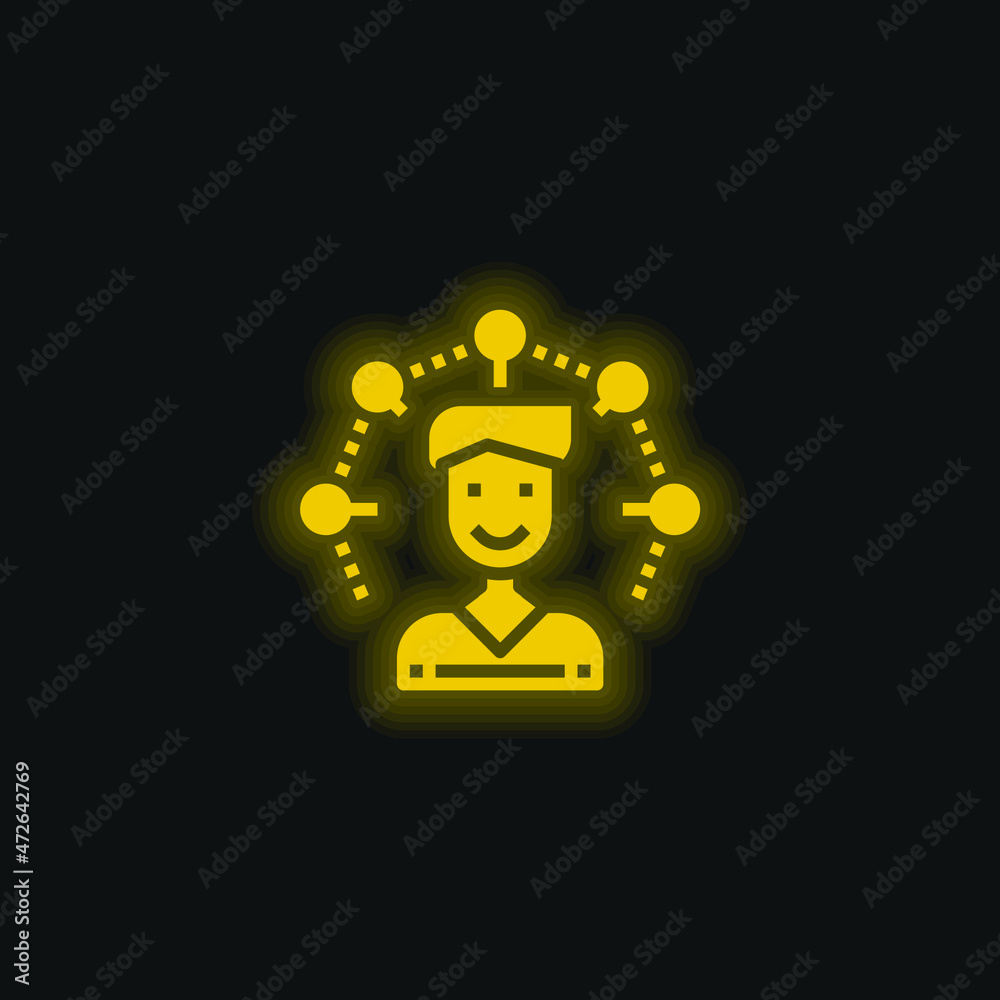 Admin yellow glowing neon icon Admin yellow glowing neon icon