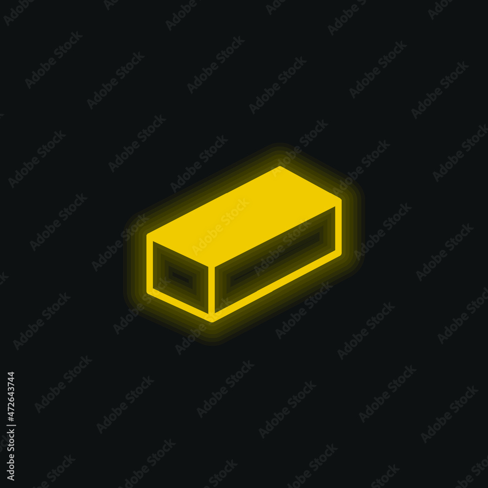 Brick yellow glowing neon icon Brick yellow glowing neon icon