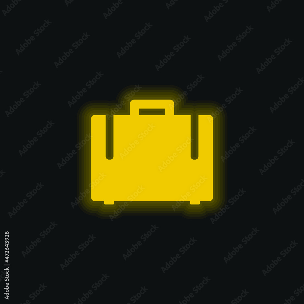 Black Suitcase yellow glowing neon icon Black Suitcase yellow glowing neon icon