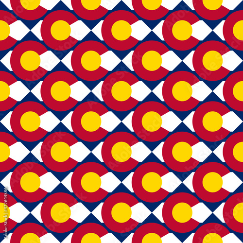 seamless pattern of colorado flag. vector illustration. print, book cover, wrapping paper, decoration, banner and etc