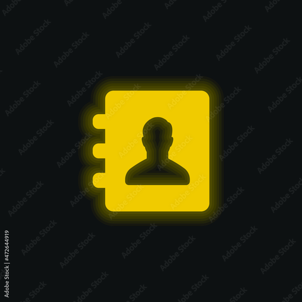 Agenda yellow glowing neon icon Agenda yellow glowing neon icon