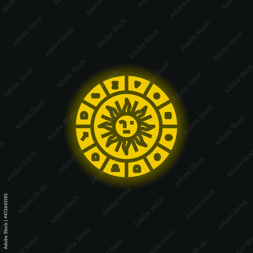 Fototapeta premium Astrology yellow glowing neon icon
