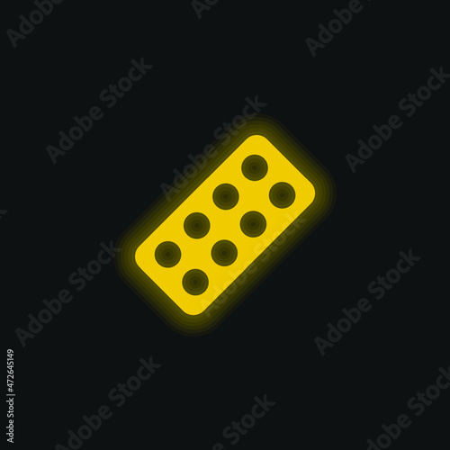 Antibiotics yellow glowing neon icon
