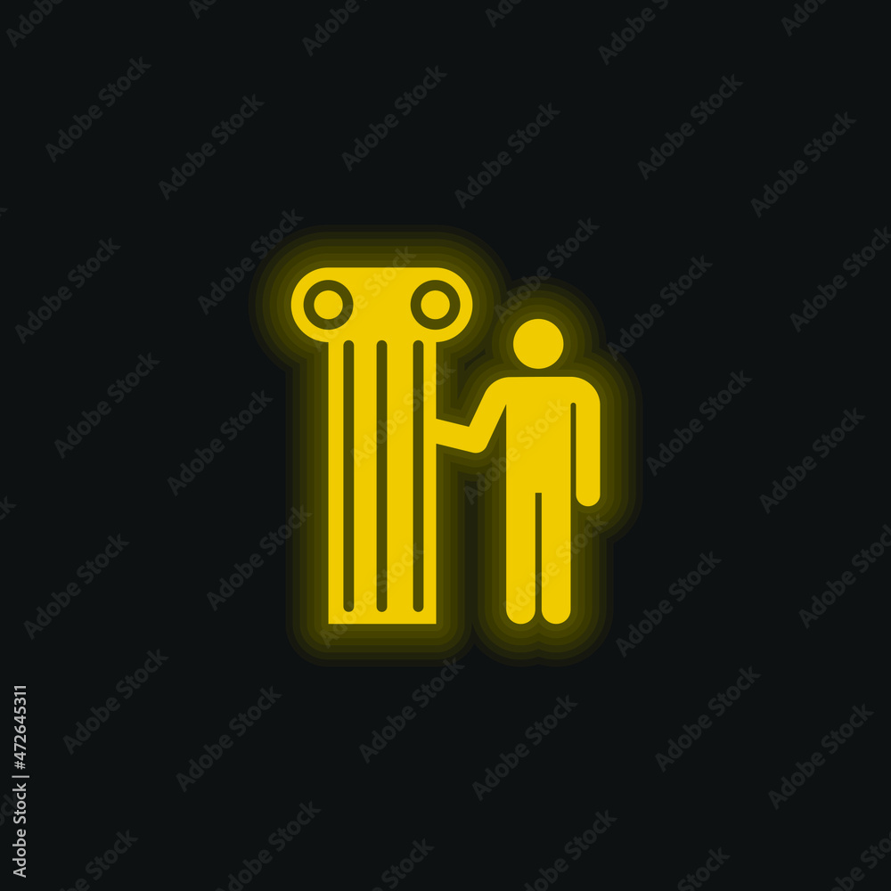 Architect yellow glowing neon icon Architect yellow glowing neon icon