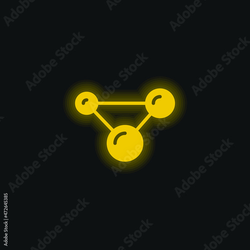 Atoms yellow glowing neon icon