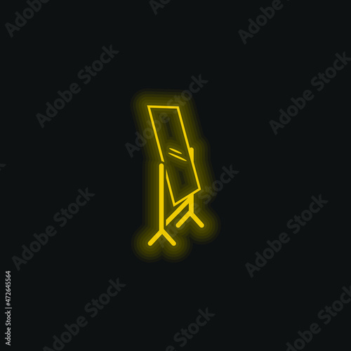 Bedroom Mirror yellow glowing neon icon