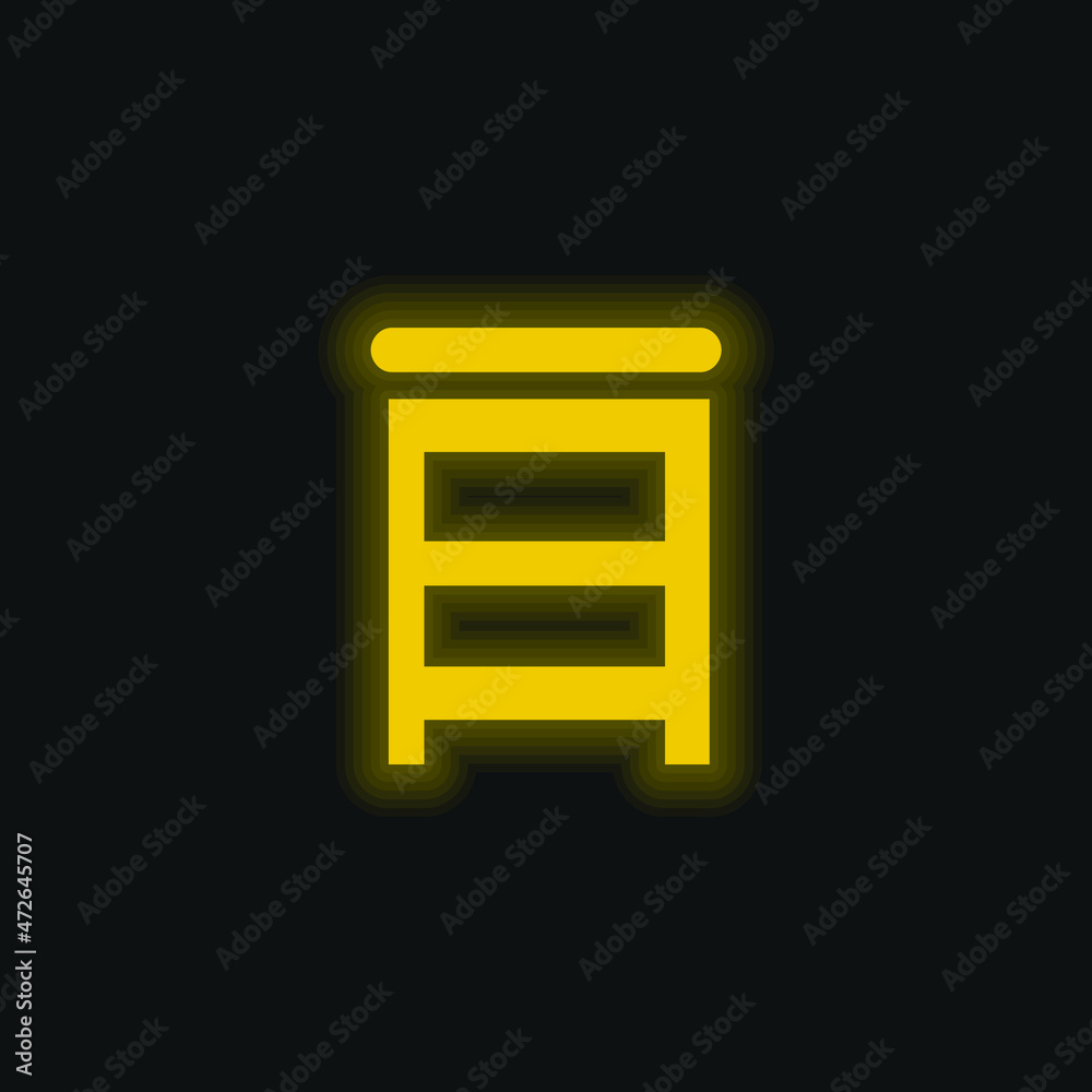 Bedroom Stairs Tool yellow glowing neon icon Bedroom Stairs Tool yellow glowing neon icon