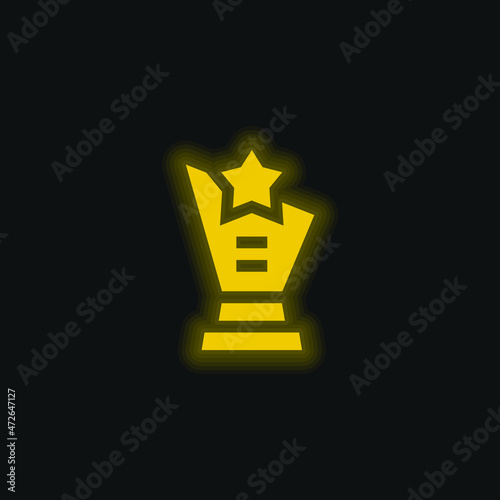 Actor yellow glowing neon icon