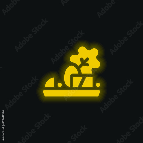 Antipasto yellow glowing neon icon