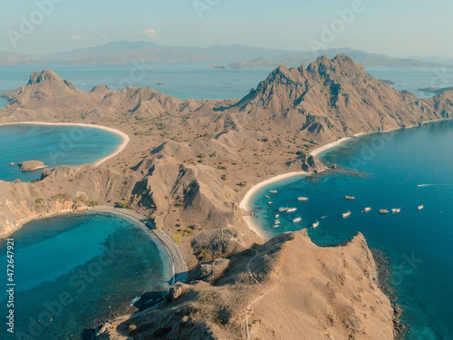 View from the bird's eye perspective of Padar Island, Labuan Bajo