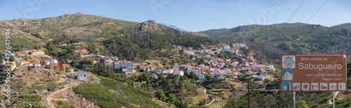 Panoramic view at the Sabugueiro Village , highest village in Portugal, located on top of the mountains of the Serra da Estrela natural park, Star Mountain Range