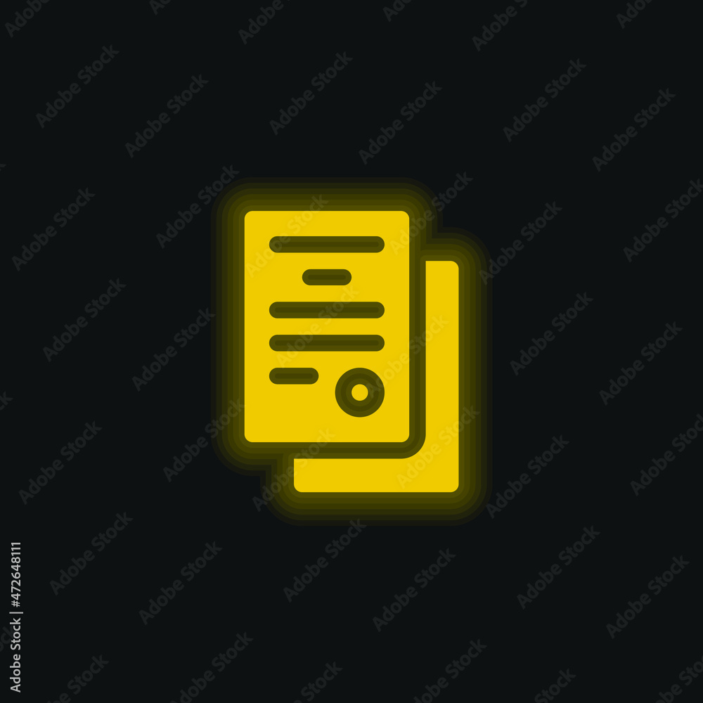 Agreement yellow glowing neon icon Agreement yellow glowing neon icon
