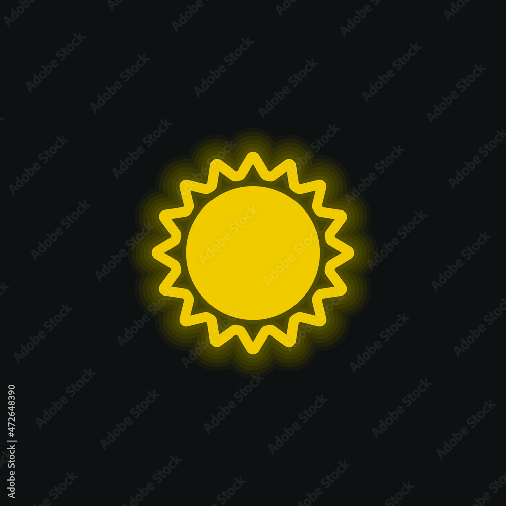 Annular Eclipse yellow glowing neon icon Annular Eclipse yellow glowing neon icon