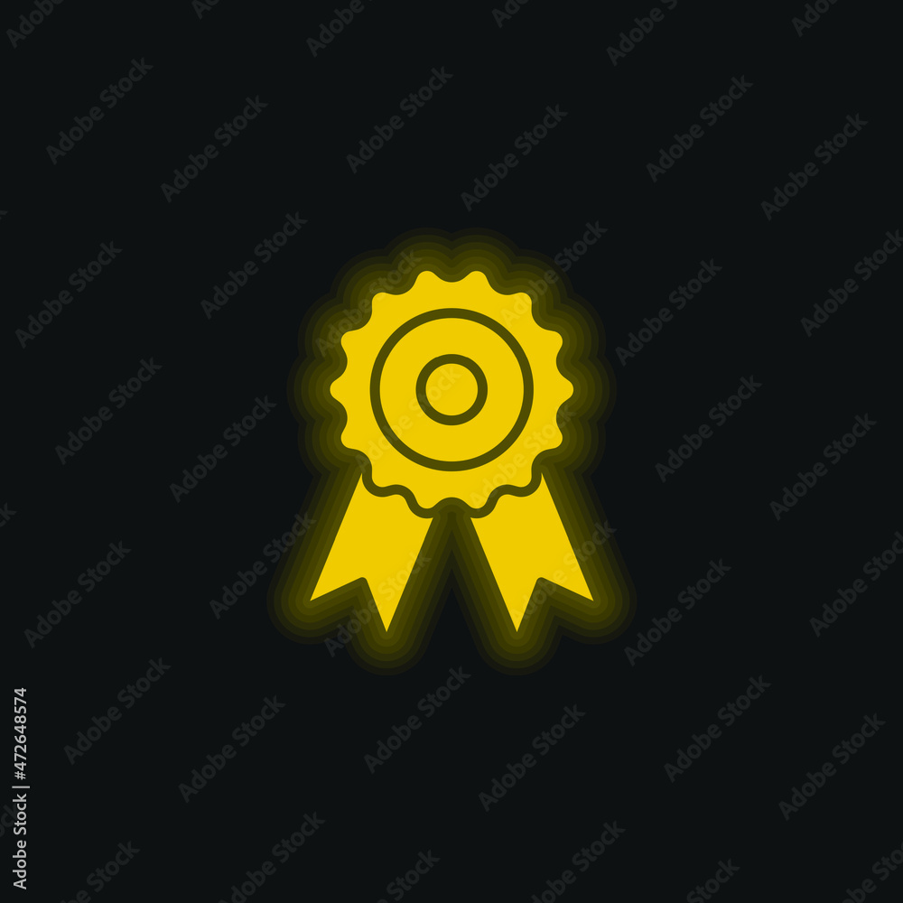 Award yellow glowing neon icon