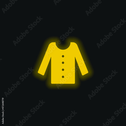 Blouse yellow glowing neon icon