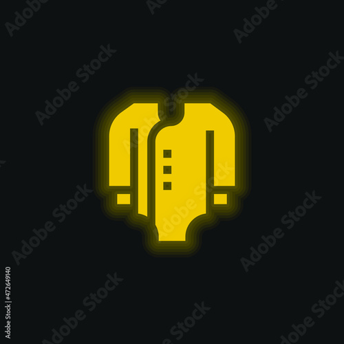Bodysuit yellow glowing neon icon