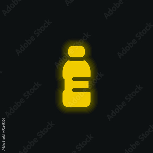 Bottle yellow glowing neon icon