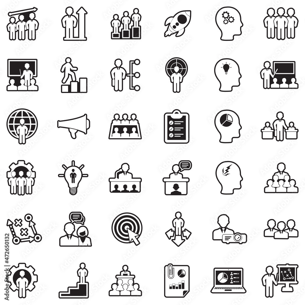 Business Training Icons. Line With Fill Design. Vector Illustration. Business Training Icons. Line With Fill Design. Vector Illustration.