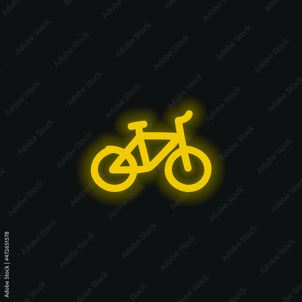 Bike Hand Drawn Transport yellow glowing neon icon Bike Hand Drawn Transport yellow glowing neon icon
