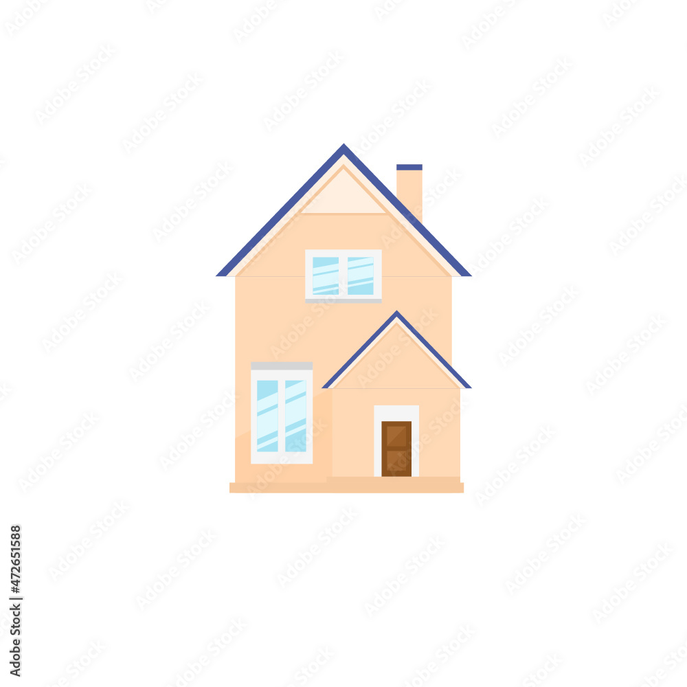 Vector of a classic two story British house icon in light cream colours. Use it for your real-estate sites, advertisement or infographics. Vector of a classic two story British house icon in light cream colours. Use it for your real-estate sites, advertisement or infographics.