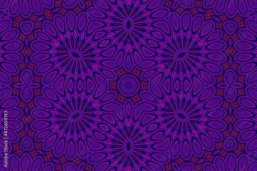 Purple blue Abstract kaleidoscope background. kaleidoscope texture design. multicolor kaleidoscope. Kaleidoscopic pattern. Mandala pattern. Batik Pattern