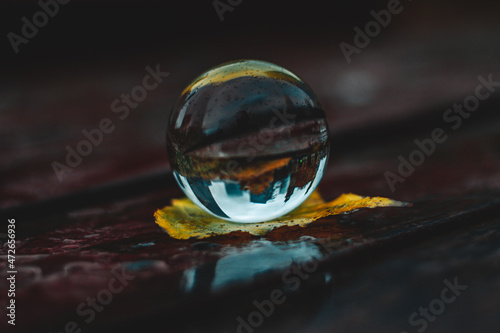 City Lensball View in Centrum of Warsaw, Poland, Europe, Autumn Time.