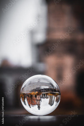 City Lensball View in Centrum of  Warsaw, Poland, Europe, Autumn Time.