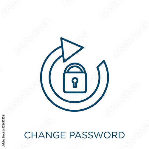 change password icon. Thin linear change password outline icon isolated on white background. Line vector change password sign, symbol for web and mobile.