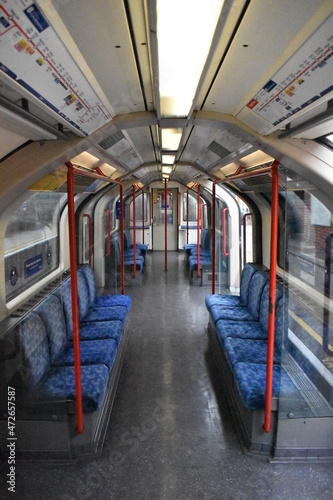 Various shots of the central line on the London underground.