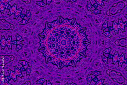 Purple blue Abstract kaleidoscope background. kaleidoscope texture design. multicolor kaleidoscope. Kaleidoscopic pattern. Mandala pattern. Batik Pattern