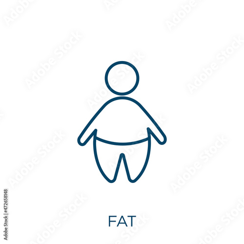 fat icon. Thin linear fat outline icon isolated on white background. Line vector fat sign, symbol for web and mobile.