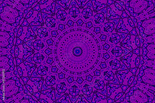 Purple blue Abstract kaleidoscope background. kaleidoscope texture design. multicolor kaleidoscope. Kaleidoscopic pattern. Mandala pattern. Batik Pattern