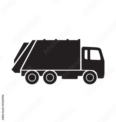 simple garbage truck silhouette