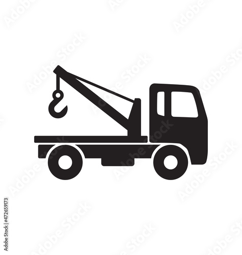 simple tow truck silhouette symbol icon