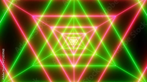 Wallpaper Mural Amazing green red color neon light tunnel animated background Torontodigital.ca