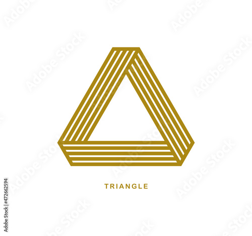 Triangle linear vector symbol isolated on white background, sacred geometry ancient sign, logo or emblem.