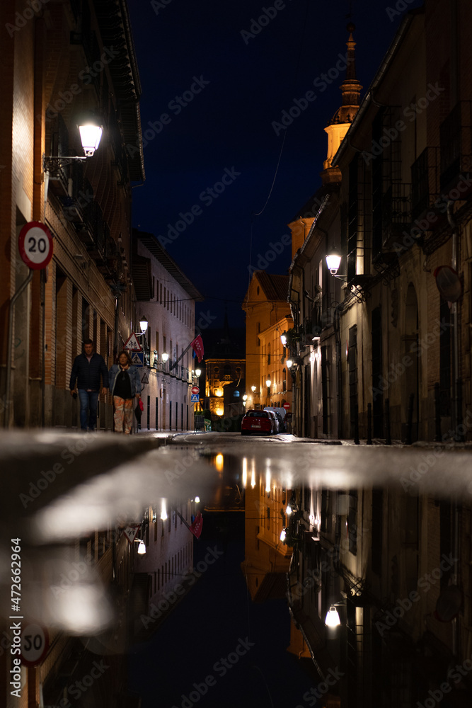 Naklejka premium rain city streets