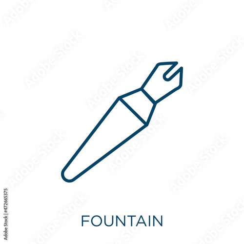 fountain icon. Thin linear fountain outline icon isolated on white background. Line vector fountain sign, symbol for web and mobile.
