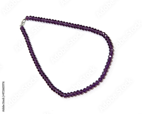 Women's jewelry. beads with beads on the clasp .bijouterie. on a white isolated background, top view