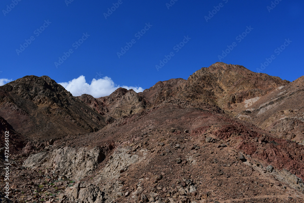 panorama of the mountain desert of South Sinai in Egypt