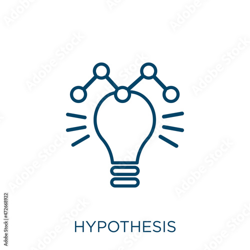 hypothesis icon. Thin linear hypothesis outline icon isolated on white background. Line vector hypothesis sign, symbol for web and mobile.