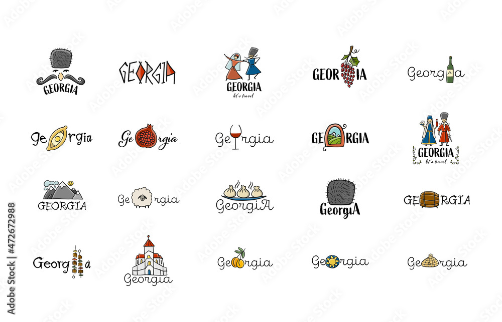 Georgia Country. Collection of design logo