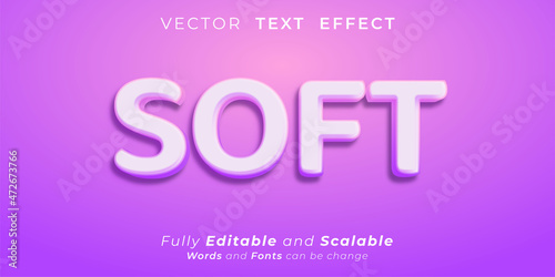 Soft text effect, Editable 3d text style