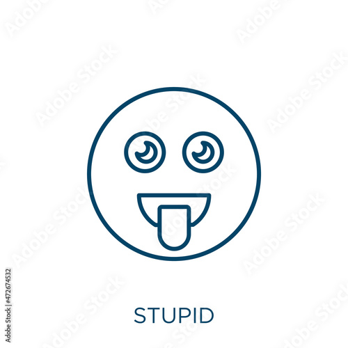 stupid icon. Thin linear stupid outline icon isolated on white background. Line vector stupid sign, symbol for web and mobile.